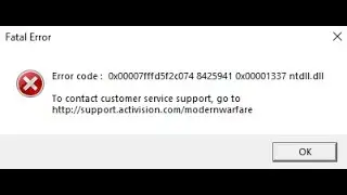 FIX Call of Duty Warzone Fatal error Error code : 0x00007fffd5f2c074 8425941 0x00001337 ntdll.dll