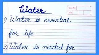 Water 10 Lines Essay  in English with Cursive Handwriting by Smile Please World