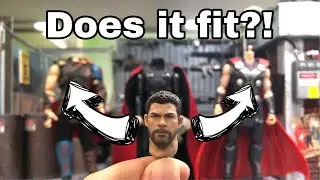 BODY SWAP: Flashback Studio (aka Manipple) Thor Head Sculpt on 1/12 scale Thor Action Figures.