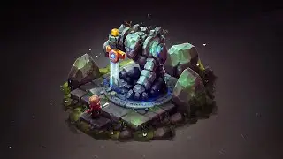 ISOMETRIC ANCIENT GOLEM in Photoshop! Digital Drawing Process ● Sephiroth Art