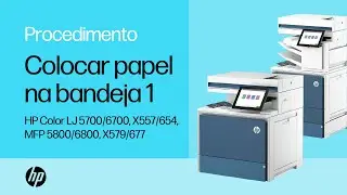 Colocar papel na bandeja 1 | HP Color LaserJet 5700/6700, X557/654, MFP 5800/6800, X579/677