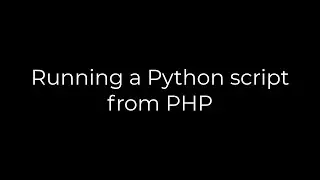 Python :Running a Python script from PHP(5solution)