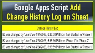 Google Apps Script Create Change History Log on Sheet