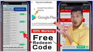 100% FREE Google play REDEEM CODE, Google redeem code, How to get free redeem code for play store