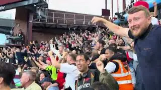 Arsenal Away Fans Celebrate As Leo Trossard Scores V Aston Villa 24th Aug 2024 in 4K