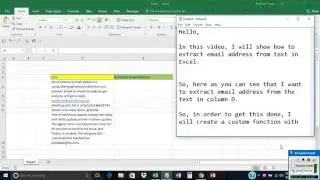 Extract email address from text in Excel