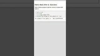 Python Basic (Part -I) - Exercises  with Solution | Leaning | python programming 