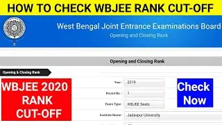 WBJEE RANK CUT-OFF💥How to check WBJEE Rank Cut-Off?