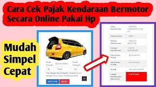 Cara Cek Pajak Kendaraan Bermotor Secara Online Pakai Hp  | Cek Pajak Kendaraan Bermotor