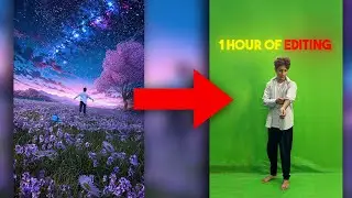 1 hour of editing in Blender and After effects✨💫🌄#greenscreen #vfxartist #trending #viral #sky