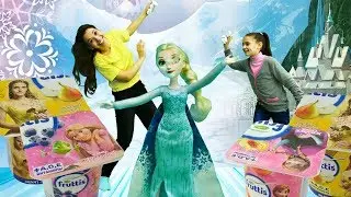 Игра Снежная катапульта с куклой Эльзой Холодное сердце