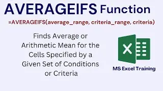 AVERAGEIFS Function in Microsoft Excel