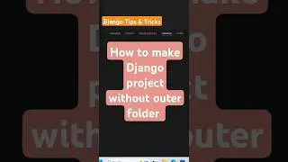 [Django] make project without outer folder #coding #python #django #djangoframework  #programming