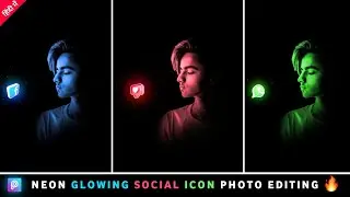 Neon Glowing Social Media Icons Photo Editing in Picsart || How to Edit Glowing Social Media Icons