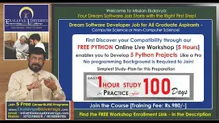 FREE Python 1-DAY Wonder Online Workshop [5-Hours]-Multiple Advantages- EnrolLink in Description Box