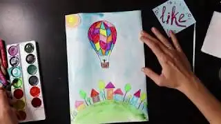 Рисуем воздушный шар с детьми.