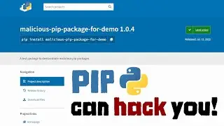 Hackers can use python's pip to steal your data!