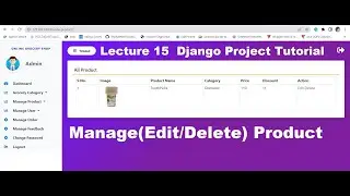 #15 Online Grocery Shop Project | Python Django | Manage(Edit/Delete) Product