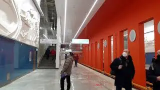 Москва 4099 станция метро Давыдково в день открытия зима вечер