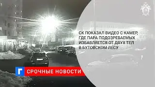 СК показал видео с камер, где пара подозреваемых избавляется от двух тел в Бутовском лесу