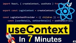 useContext React Hooks in EASIEST Way | React Context Hooks Tutorial #3