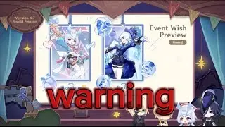 Warning of banner furina and Wriothesley genshin impact