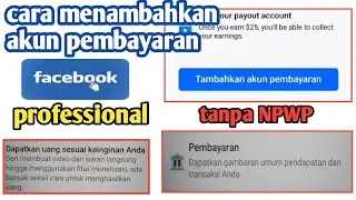 cara mengisi akun pembayaran Facebook Profesional tanpa NPWP