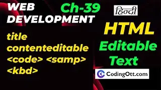 #39 Var Kbd Samp Code Tag in HTML | HTML tutorial for beginners | Web Development Tutorial in Hindi