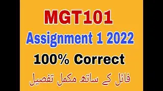 MGT101 Assignment 1 solution Fall 2022