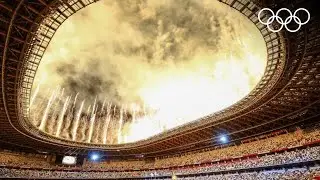 Drones light up the Sky & Artists sing 'Imagine' | Tokyo 2020 Opening | 