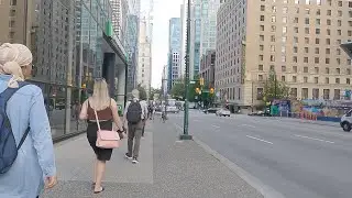 Downtown Vancouver BC Canada in the Morning - The big city's slow pace