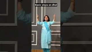 Easy Steps On Dhol Beats | Basic Steps For Ladies | #trending #dancevideo #easysteps