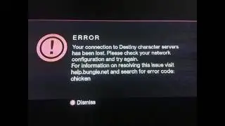 Destiny error code chicken: Your connection to Destiny character servers has been lost.
