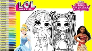 LOL Surprise OMG Dolls Makeover As Disney Princess Cinderella and Moana LOL Surprise Coloring Book