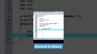 C program to convert decimal number to binary number [code] [tutorial] 