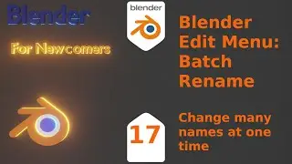 Blender For New Comers- Blender Edit Menu:  Batch  Rename