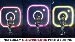 PICSART INSTAGRAM GLOWING LOGO PHOTO EDITING | Neon Glowing Instagram Icon Photo Editing