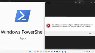 Fix Windows PowerShell Not Opening Error mscoree.dll was not found On Windows 11