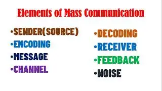 Basic Principles of Communication/Elements of Mass Communication