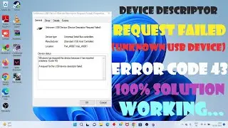 unknown USB device - device descriptor request failed - code 43