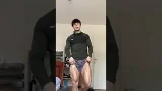 18 years old / Teen bodybuilder / showing his pumped muscle 