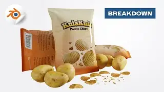 How To Create A Potato Chips Brand Animation In Blender - Breakdown Video