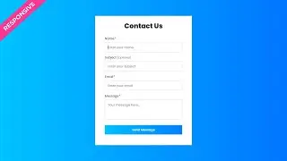 Responsive Contact Form Using HTML & CSS | Contact Form | CSS Projects
