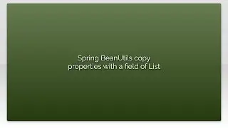 Spring BeanUtils copy properties with a field of List