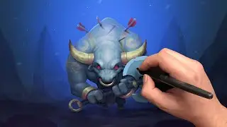 MINOTAUR - Dungeon Knight Card Game Illustration