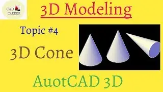 Autocad 3d modeling Cone command | create 3D cone in Autocad | using 3D cone in Autocad