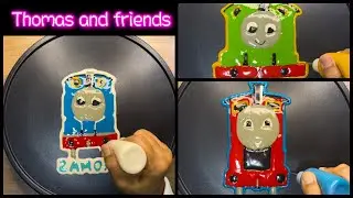 Thomas and Friends Pancake Art - Thomas, Percy, James The Red engine, Pancake@rainbowpancakeart