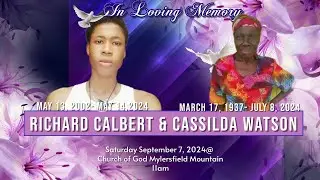 Funeral services for the late Richard Calbert & Cassilda Watson