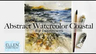 EASY Abstract Watercolor Coastal Painting for beginners