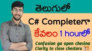 C# full course in telugu in 1 hour | Complete C Sharp | Vamsi Bhavani